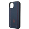 Etui U.S. Polo Assn. Leather Stitch na iPhone 14 Plus - granatowe