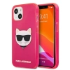 Etui Karl Lagerfeld Glitter Choupette Fluo na iPhone 13 mini - różowe
