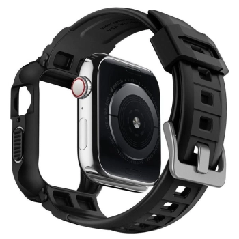 Etui z paskiem Spigen Rugged Armor Pro na Apple Watch 4 / 5 / 6 / 7 / 8 / SE (44/45 mm) - czarne