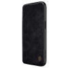 Skórzane etui z klapką osłoną aparatu do iPhone 15 Plus Nillkin Qin Pro Leather - czarne