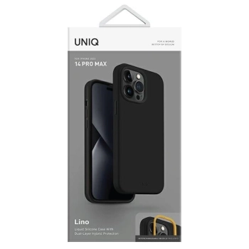 Etui Uniq Lino na iPhone 14 Pro Max - czarne