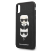Etui Karl Lagerfeld Saffiano Karl&Choupette Head na iPhone X/XS - czarne