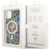 Etui Guess Leopard MagSafe na iPhone 14 - niebieskie