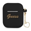 Etui Guess Silicone Charm Heart Collection na AirPods 1/2 - czarne