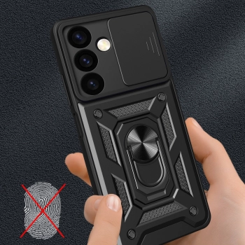 Etui Hybrid Armor Camshield do Samsung Galaxy S24 pancerne z osłoną na aparat - czarne