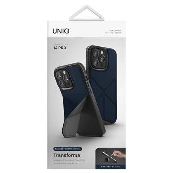 Etui UNIQ Transforma Magclick Charging na iPhone 14 Pro - niebieskie