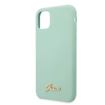 Etui Guess Silicone Vintage Gold Logo na iPhone 11 Pro Max - zielone