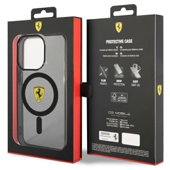 Etui Ferrari Translucent MagSafe na iPhone 14 Pro Max - czarne