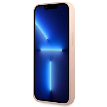 Etui Guess Saffiano Triangle Logo na iPhone 14 Plus - różowe
