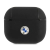 Etui BMW Genuine Leather Silver Logo na AirPods 3 - czarne