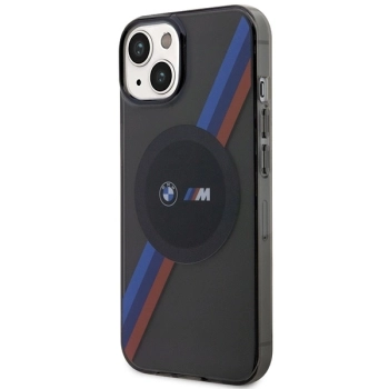 Etui BMW Tricolor Stripes MagSafe na iPhone 14 - szare