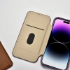 iCarer CE Premium Leather Folio Case skórzane etui iPhone 14 Pro z klapką magnetyczne MagSafe ciemnofioletowy (WMI14220714-DP)