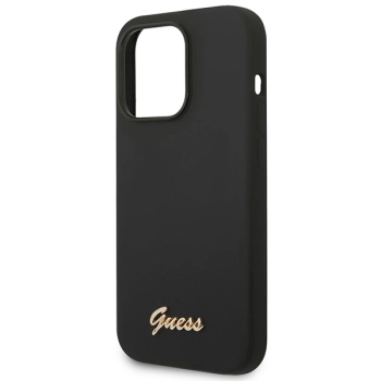Etui Guess Silicone Vintage Gold Logo na iPhone 14 Pro Max - czarne