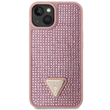 Etui Guess Rhinestone Triangle na iPhone 14 Plus - różowe