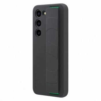 Samsung Silicone Grip Cover etui Samsung Galaxy S23 silikonowy pokrowiec z paskiem na rękę czarne (EF-GS911TBEGWW)