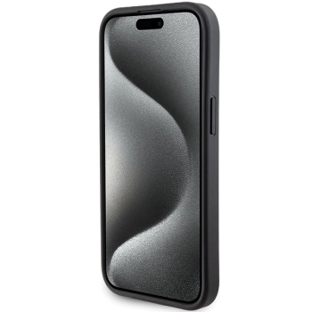 Etui Karl Lagerfeld Gripstand Saffiano Choupette Pins na iPhone 15 - czarne