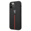 Etui Ferrari Off Track Leather Nylon Stripe na iPhone 12 Pro Max - czarne