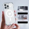 Joyroom Magnetic Defender magnetyczne etui do iPhone 14 pancerny pokrowiec z haczykami podstawką przezroczysty (kompatybilne z MagSafe)