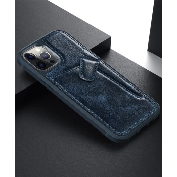 Nillkin Aoge Leather Case elastyczne pancerne etui z prawdziwej skóry z kieszonką iPhone 12 mini czarny