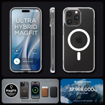 Etui Spigen Ultra Hybrid Mag z MagSafe na iPhone 15 Pro Max - przezroczysto-matowe
