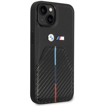 Etui BMW Stamped Tricolor Stripe na iPhone 14 - czarne