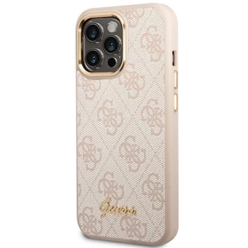 Etui Guess 4G Vintage Gold Logo na iPhone 14 Pro - różowe