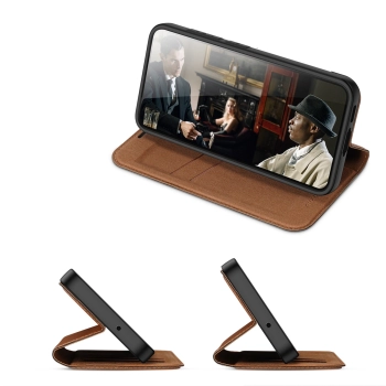 Dux Ducis Skin X2 etui Samsung Galaxy S23 pokrowiec z klapką portfel podstawka brązowe