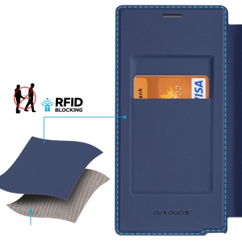 Etui Dux Ducis Skin X Pro do Samsung S24 Ultra z magnetycznym ringiem i klapką - niebieskie
