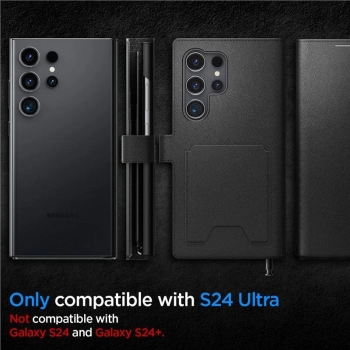 Etui Spigen Wallet S Plus na Samsung Galaxy S24 Ultra - czarne