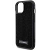Etui Karl Lagerfeld Rhinestone Logo Metal Plate do iPhone 15 - czarne