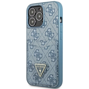 Etui Guess 4G Triangle Logo Cardslot na iPhone 13 Pro Max - niebieskie