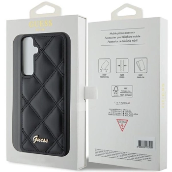 Etui Guess Quilted Metal Logo na Samsung Galaxy S23 FE - czarne