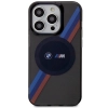 Etui BMW Tricolor Stripes MagSafe na iPhone 14 Pro - szare