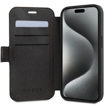 Etui Guess 4G Metal Logo na iPhone 15 Pro - szare
