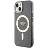 Etui Guess Glitter Gold MagSafe na iPhone 14 Plus - czarne