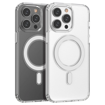 Etui magnetyczne Clear Magnetic Case z MagSafe do iPhone 14 Pro Max ze srebrnym ringiem - przezroczyste