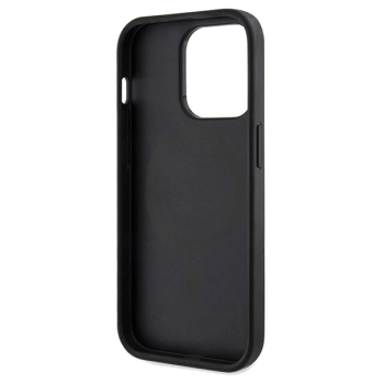 Etui Guess 4G Printed Stripes MagSafe na iPhone 15 Pro Max - czarne