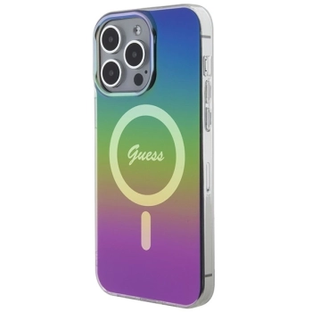 Etui Guess IML Iridescent MagSafe na iPhone 15 Pro - czarne