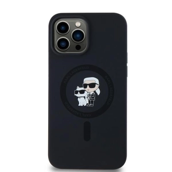 Etui Karl Lagerfeld Silicone Karl&Choupette MagSafe na iPhone 13 Pro Max - czarne