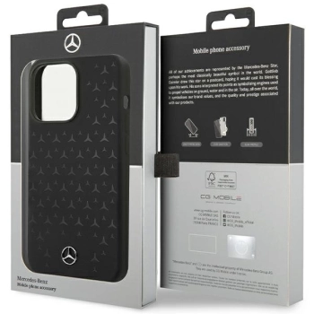 Etui Mercedes Silicone Stars Pattern MagSafe na iPhone 15 Pro Max - czarne