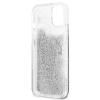 Etui Guess 4G Big Liquid Glitter na iPhone 13 mini - srebrne