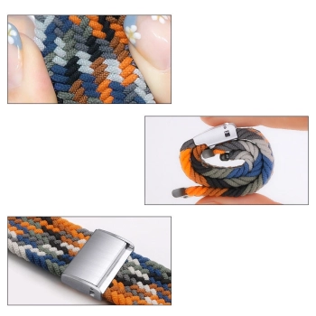 Strap Fabric opaska do Watch 9 / 8 / 7 / 6 / SE / 5 / 4 / 3 / 2 (41mm / 40mm / 38mm) pleciony materiałowy pasek bransoletka do zegarka czarny (5)