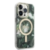 Etui Guess Jungle MagSafe na iPhone 14 Pro Max + ładowarka indukcyjna - zielone