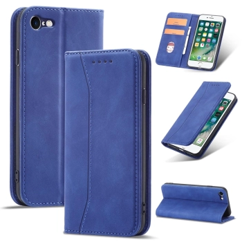 Magnet Fancy Case etui do iPhone SE 2022 / SE 2020 / iPhone 8 / iPhone 7 pokrowiec portfel na karty kartę podstawka niebieski