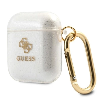 Etui Guess Glitter Collection na AirPods 1/2 - przezroczyste
