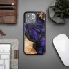 Etui z drewna i żywicy na iPhone 13 Pro MagSafe Bewood Unique Violet - fioletowo-czarne