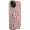 Etui Guess Glitter Script Big 4G na iPhone 15 - różowe