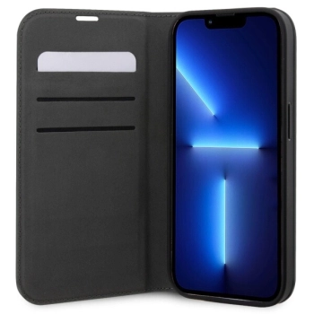 Etui Karl Lagerfeld Saffiano Karl&Choupette na iPhone 14 Pro - srebrne