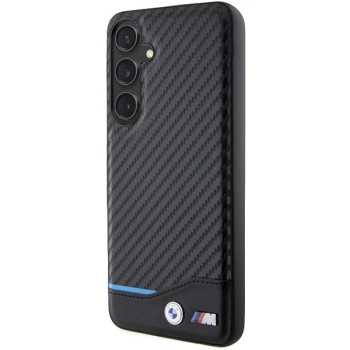 Etui BMW Leather Carbon na Samsung Galaxy S24+ - czarne