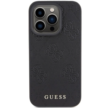 Etui Guess Leather 4G Stamped na iPhone 15 Pro Max - czarne